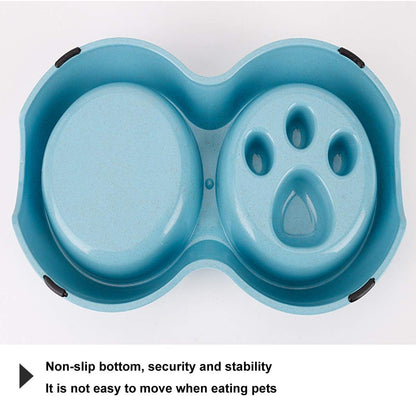 Stainless Steel Pet Slow Feeder Bowl for Puppy & Small Dogs Cats