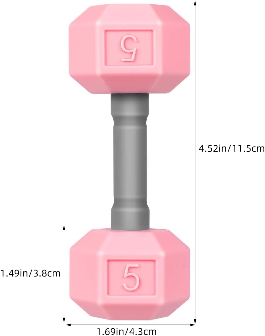 2pcs Mini Silicone Dumbbells for Kids Toddler Hand Weights Set Children Home Gym Exercise Kindergarten Workout Toys Pink