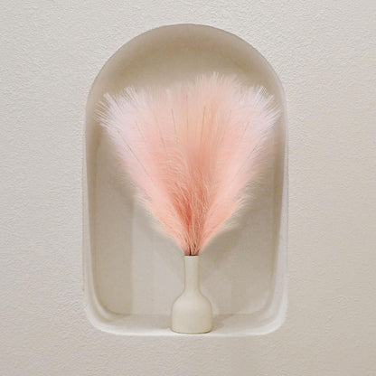 6 PCS Faux Pampas Grass Arrangement - 18"/45cm Artificial Fluffy Pompous Grass Stems for Boho Chic Home and Wedding Decor (Light Pink)