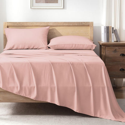 Blush King Sheets Set 100% Viscose Derived from Bamboo