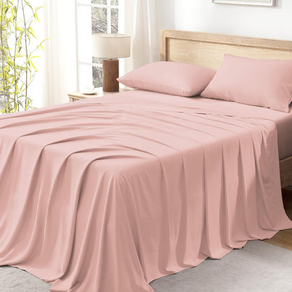 Blush King Sheets Set 100% Viscose Derived from Bamboo