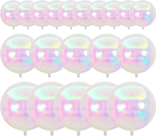 Iridescent Foil Balloons 20pcs Large Round Giant Jumbo 4D Balloons