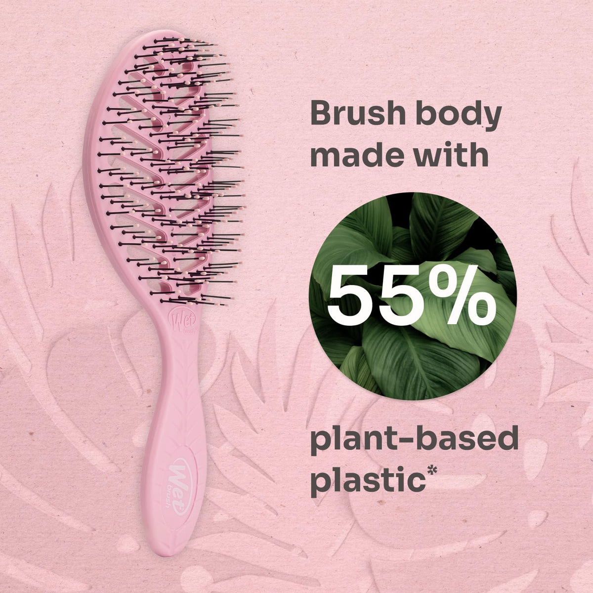 Go Green Speed Dry Hair Brush, Pink - Vented Design & Ultra Soft HeatFlex Bristles - Ergonomic Handle Manages Tangle & Uncontrollable Hair - Pain-Free Hair Accessories
