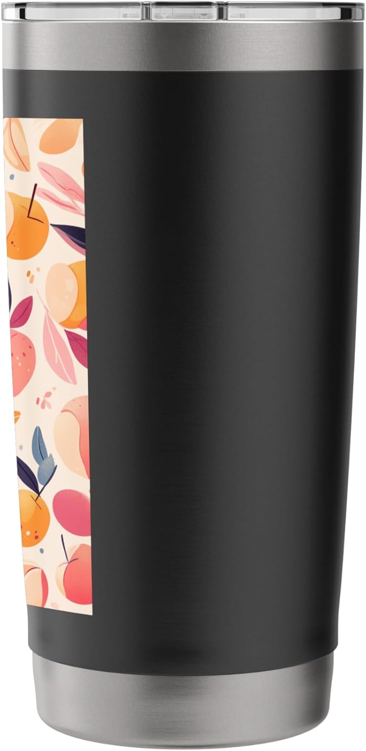 Minimalist Peach Fruit Pattern Art Stainless Steel Insulated Tumbler