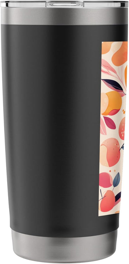Minimalist Peach Fruit Pattern Art Stainless Steel Insulated Tumbler
