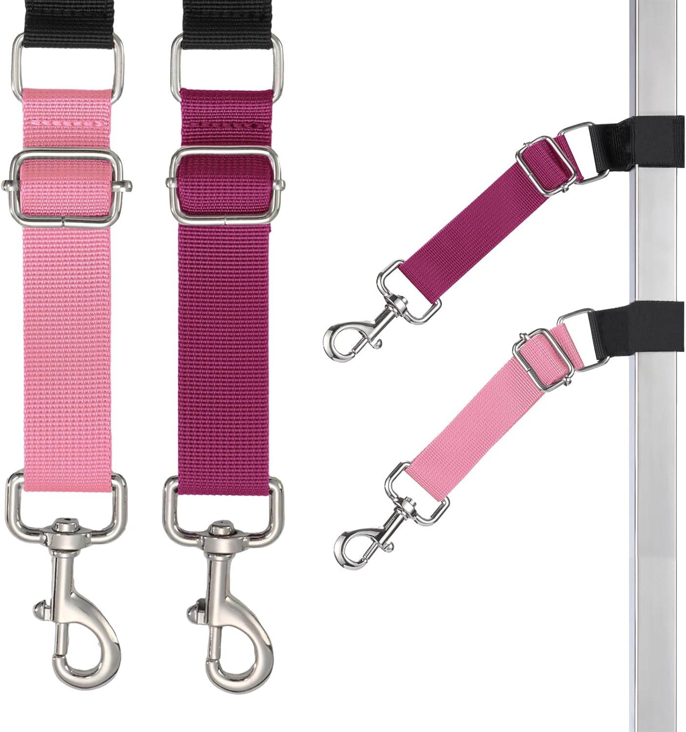 Pet Dog Grooming Table Arm Accessories Dog Grooming Loops for Table Arm Extender Adjustable Extension Loop Bathing Restraint Leash for Small & Medium Dogs (Pink & Hot Pink)