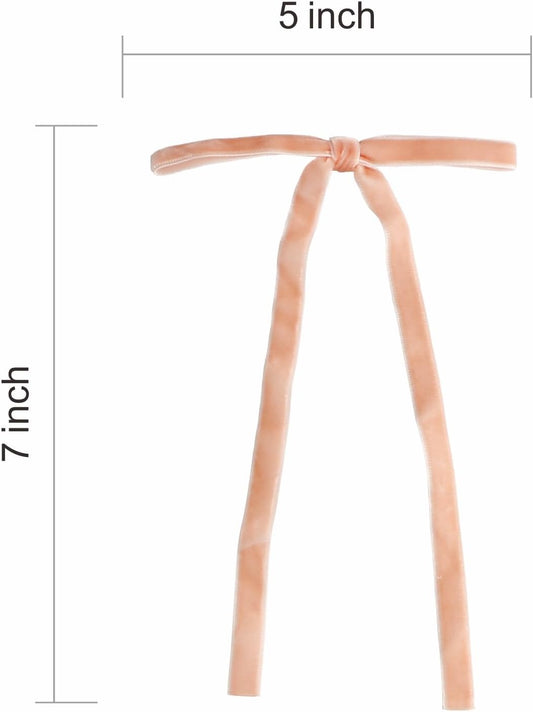 Meseey 30 Pcs Peach Velvet Christmas Bows 5 x 7 Inch Rustic Vintage Wedding Velvet Ribbon Gift Bows for Tree Wreath Garland Home Decor Indoor Outdoor Decorations (Peach)