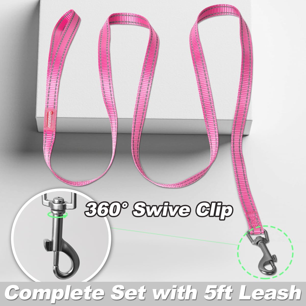 Dog Harness and Leash Set,Step in Small Sized Dog Harness,Soft Mesh,No-Chock,Reflective Adjustable,Secure with Hook & Loop Fastener,Puppy Vest for Small,Medium Dogs(Pink,S)