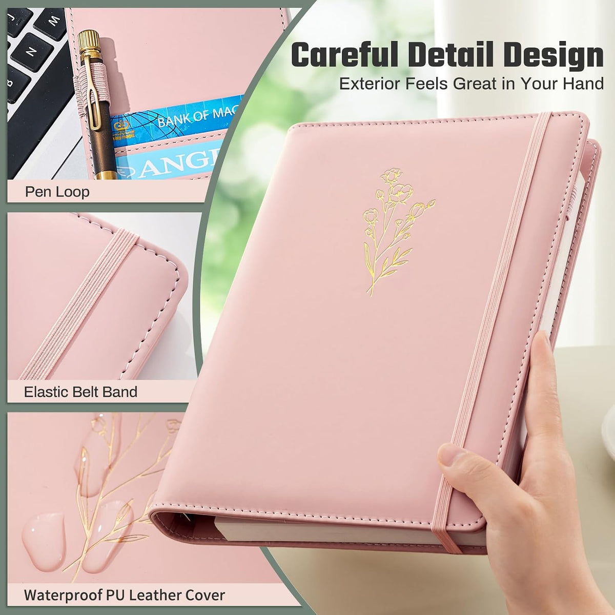 PU Leather Aesthetic A5 Binder 6 Ring Binder Journal Cover