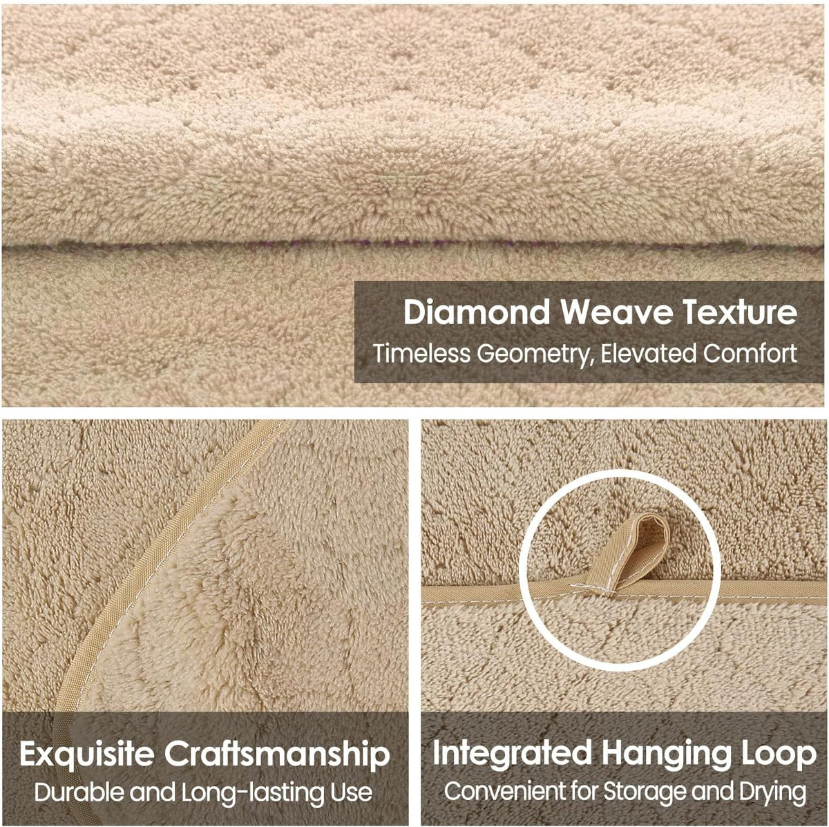 Microfiber Bath Towels, Coral Fleece - Camel, 30 in x 60 in