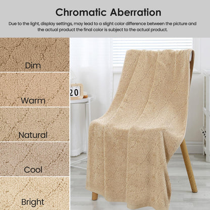 Microfiber Bath Towels, Coral Fleece - Camel, 30 in x 60 in