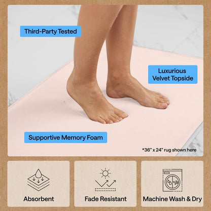 ® Memory Foam Bath Rug for Bathroom, 24x17 Pink