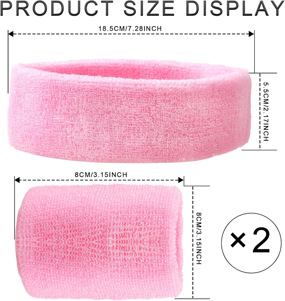 3 Pieces of Sweat Band Set, Headbands for Men Kids Sweatbands Including 1 Headband and 2 Wristbands Black Cotton Super Soft and Comfy Sweatband for Tennis Working Out Boxing Gym