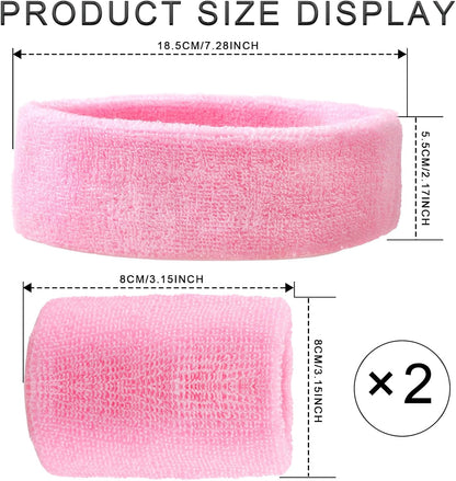 3 Pieces of Sweat Band Set, Headbands for Men Kids Sweatbands Including 1 Headband and 2 Wristbands Black Cotton Super Soft and Comfy Sweatband for Tennis Working Out Boxing Gym