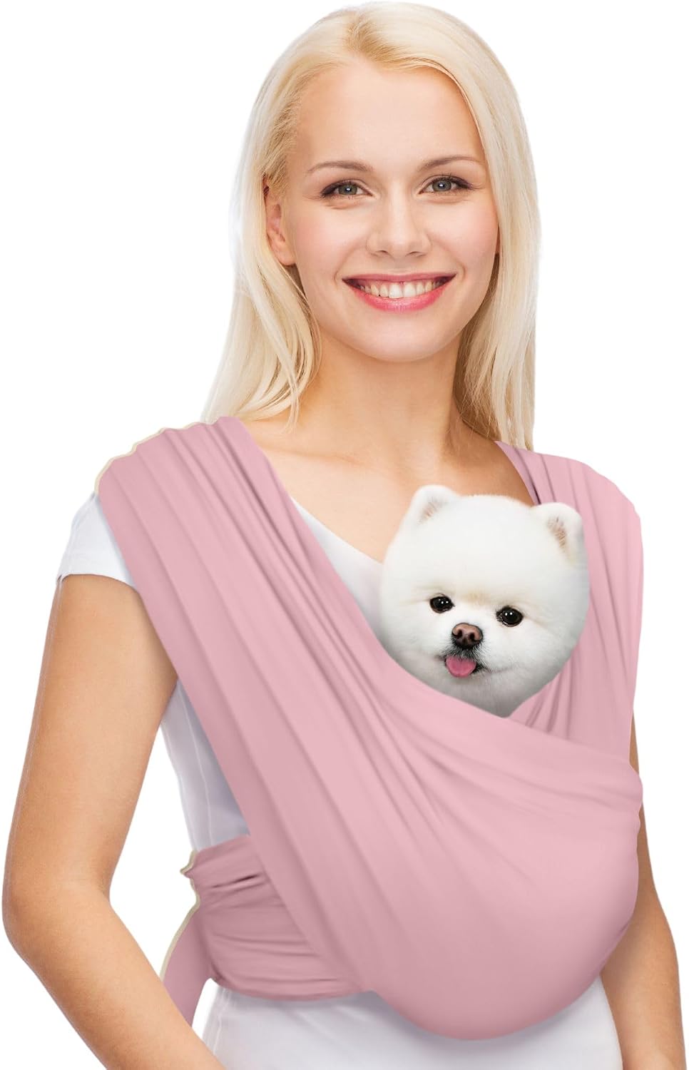 Small Dog Sling Carrier, Hands-Free, Light Pink, Regular