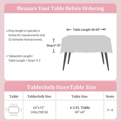Gingham Tablecloth Rectangle Table, Cotton Linen Style Picnic Checkered Table Cloth Farmhouse Washable Wrinkle Free Buffalo Plaid Table Cover for Outdoor Birthday Party, Pink, 60x75
