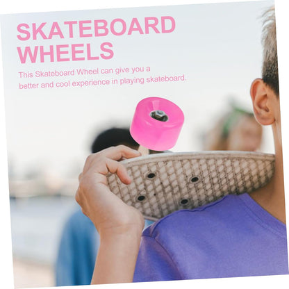 Replacement Skateboard Wheels 2pcs PU Pink Easy Install