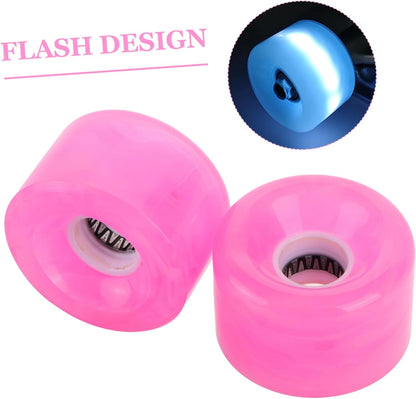 Replacement Skateboard Wheels 2pcs PU Pink Easy Install