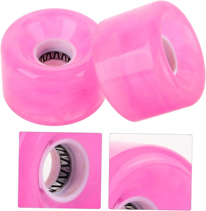 Replacement Skateboard Wheels 2pcs PU Pink Easy Install