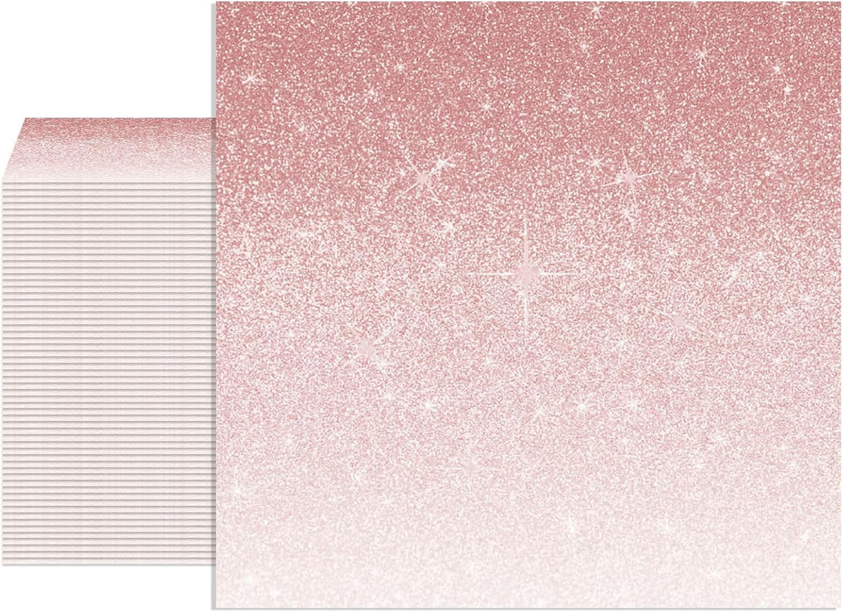 40PCS Disposable Rose Gold Paper Napkins, 6.5 x 6.5 Inch Rose Gold Gradient