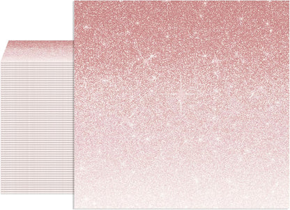 40PCS Disposable Rose Gold Paper Napkins, 6.5 x 6.5 Inch Rose Gold Gradient