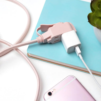 22814 Designer Series 9-ft Fabric Extension Cord, 3 Polarized Outlets, Right Angle Plug, 125 Volts, Pale Pink