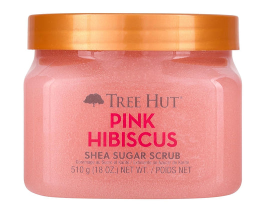 Pink Hibiscus Body Scrub, Exfoliating & Hydrating Sugar Scrub with Shea Butter & Essential Oils, Smooth Skin, Body Exfoliator For All Skin Types, Self Care Gifts for Women, Vegan, 18 Oz