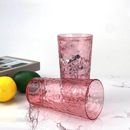 24-Ounce Plastic Tumbler Acrylic Drinking Glasses, Reusable Plastic Cups, Stackable, BPA-Free, Shatter Proof, Dishwasher Safe, Set of 8 (Pink)