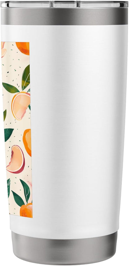 Minimalist Peach Fruit Pattern Art Stainless Steel Insulated Tumbler