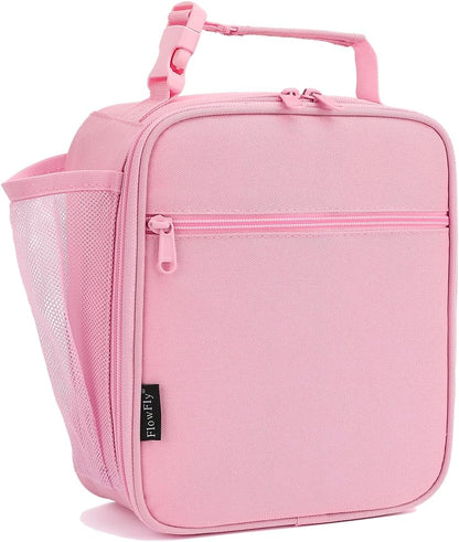Kids Lunch box Insulated Soft Bag Mini Cooler Back to School Thermal Meal Tote Kit for Girls, Boys, Pink