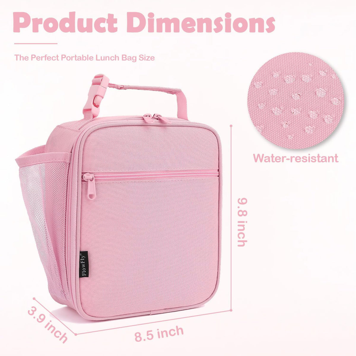 Kids Lunch box Insulated Soft Bag Mini Cooler Back to School Thermal Meal Tote Kit for Girls, Boys, Pink