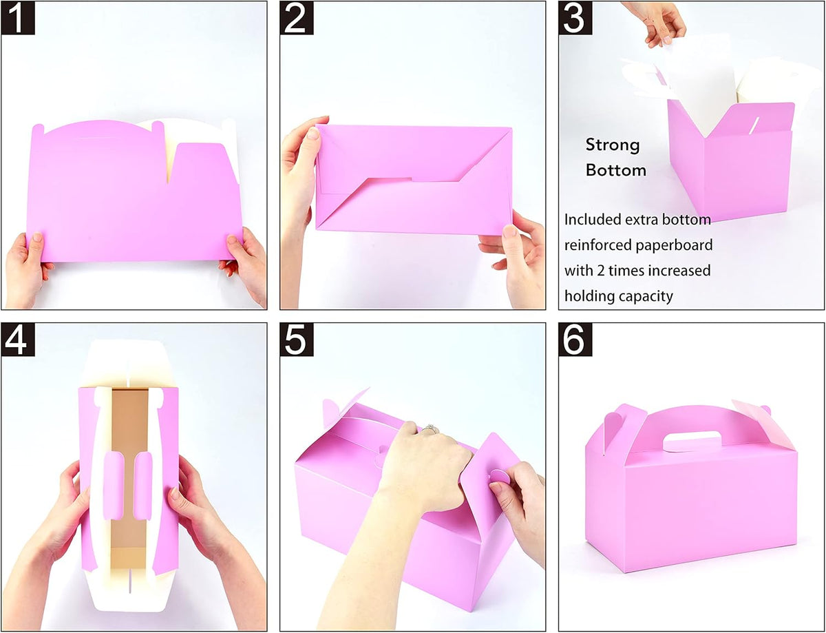 Treat Gift Boxes, 30 Pack, Pink, 9.45x5x5 IN
