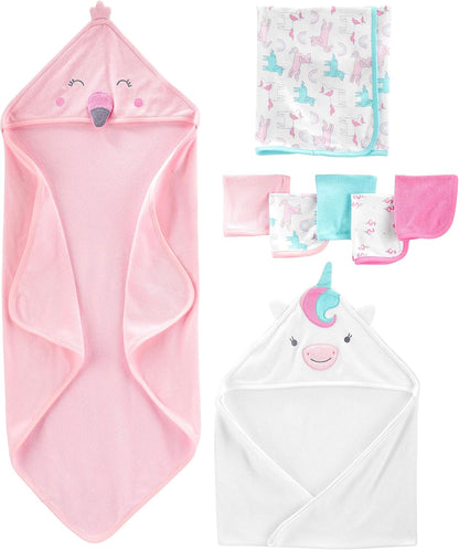 baby-girls 8-piece Towel and Washcloth Set