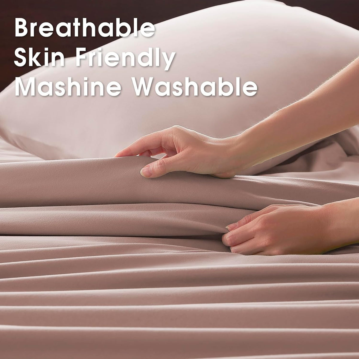 Full Size 4 Piece Sheet Set - Comfy Breathable & Cooling Bed Sheets Set, Soft and Wrinkle Free, Deep Pockets, Easy & Secure Fit, Hotel Luxury Bedding - Oeko-Tex - Baby Pink