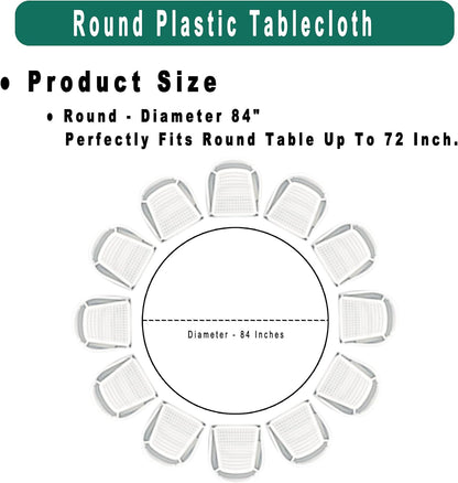 Blush Pink Plastic Tablecloths 2 Pack Light Peach Disposable Table Covers 84 Inch Circle Bridal Shower Party Tablecovers PEVA Table Cloths for Picnic Birthday Wedding Parties 6 ft Round Table Use