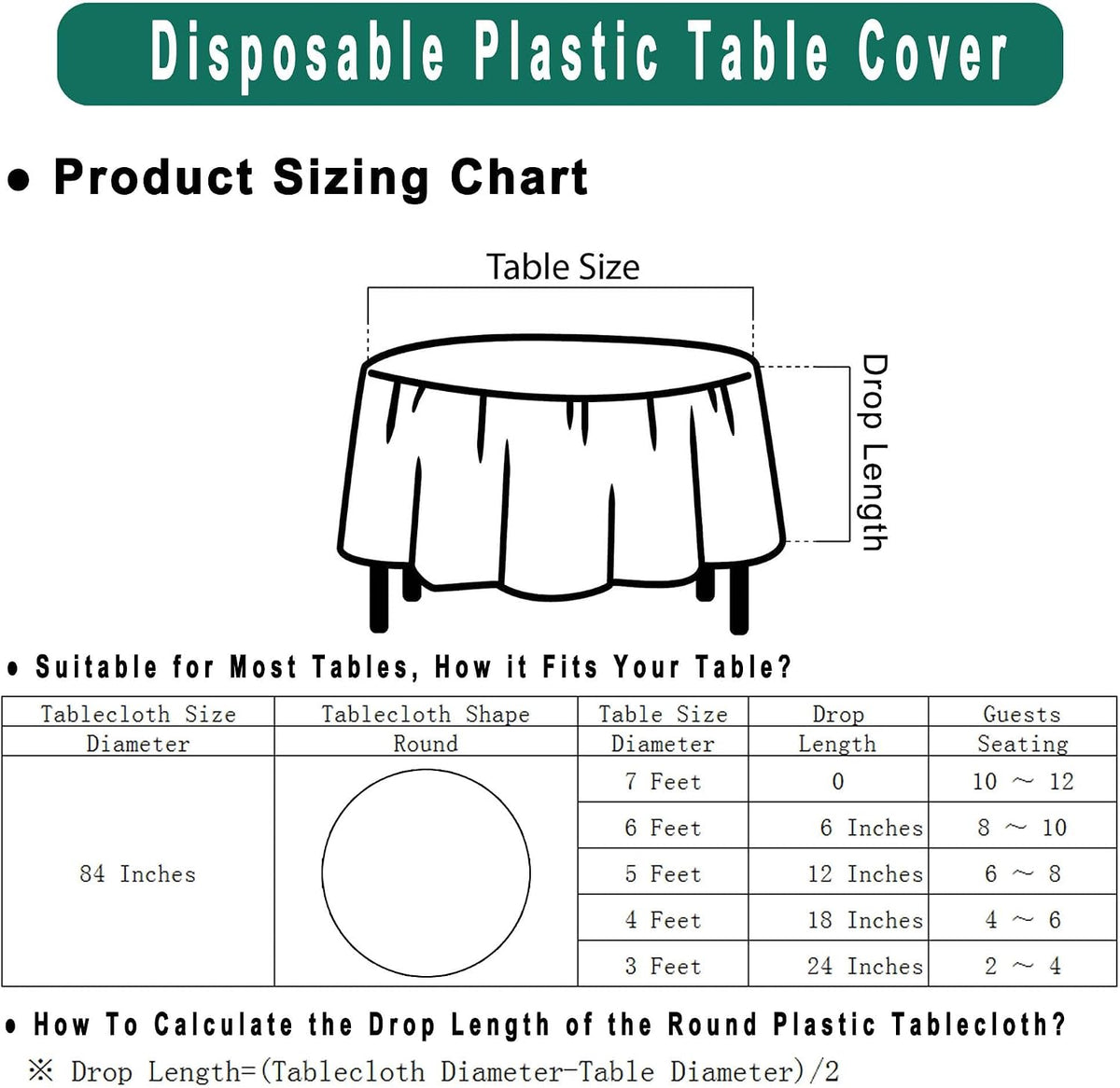 Blush Pink Plastic Tablecloths 2 Pack Light Peach Disposable Table Covers 84 Inch Circle Bridal Shower Party Tablecovers PEVA Table Cloths for Picnic Birthday Wedding Parties 6 ft Round Table Use