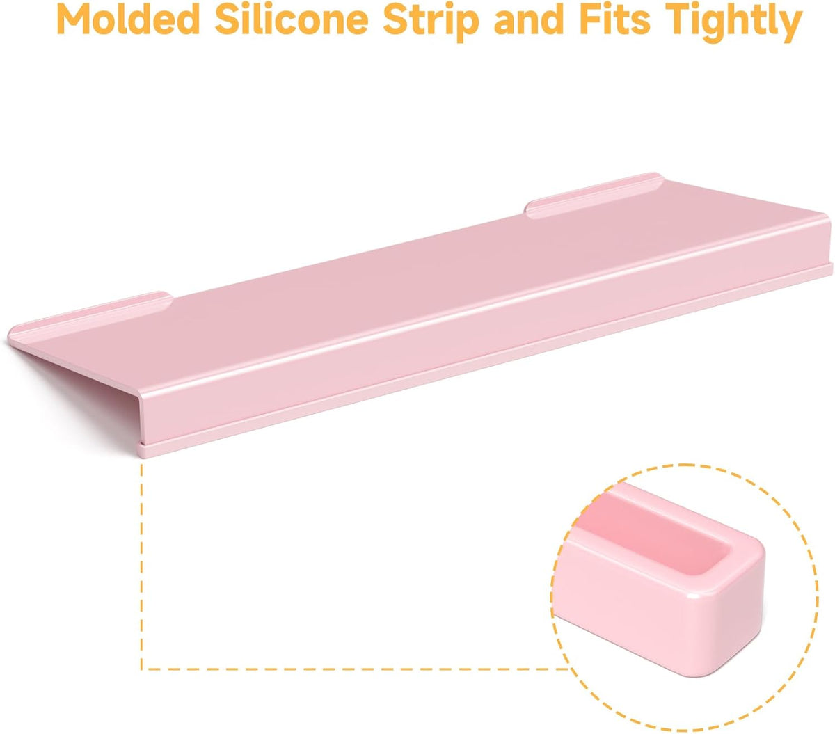 Ergonomic Computer Keyboard Stand - 17 Inch Pink Acrylic Keyboard Riser for Desk Tilted Keyboard Holder Tray with Non-Slip Strip for Home Office Easy Typing & Working