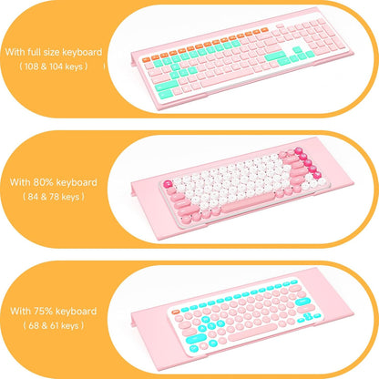 Ergonomic Computer Keyboard Stand - 17 Inch Pink Acrylic Keyboard Riser for Desk Tilted Keyboard Holder Tray with Non-Slip Strip for Home Office Easy Typing & Working