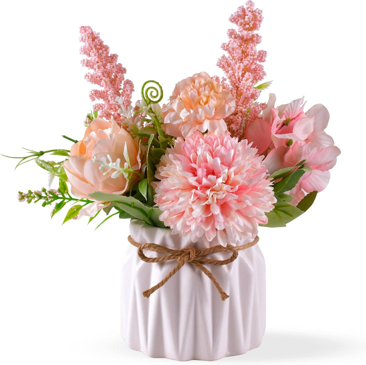 Artificial Potted Flower Pink Desktop Decoration Indoor for Home and Office