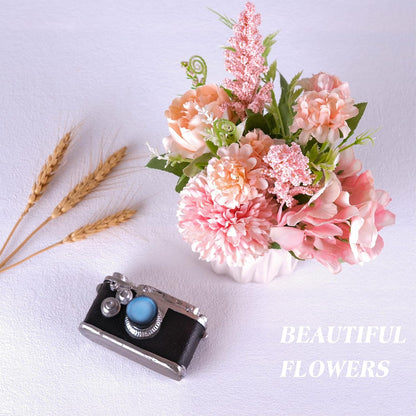 Artificial Potted Flower Pink Desktop Decoration Indoor for Home and Office