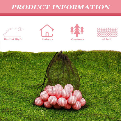 40 Pack Foam Golf Practice Balls - Realistic Feel and Limited Flight Training Balls for Indoor or Outdoor
