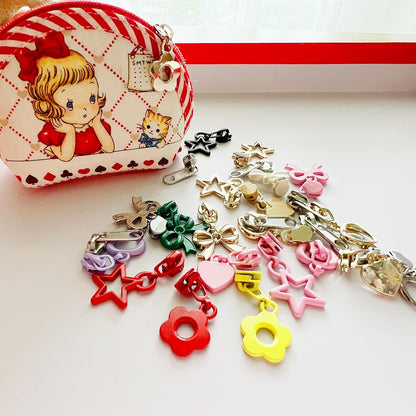 10 Yards Sewing Zipper Tapes with 40 pcs Assorted Charm Pulls Bulk Nylon Coil Zippers for Bags and Purses Tailor DIY Craft Sewing Supplies (#3 Pink)