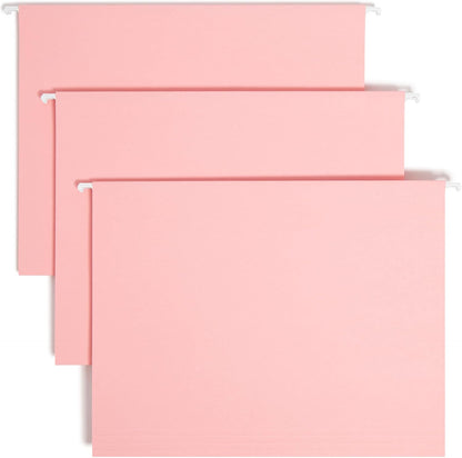 Hanging File Folders with Tabs, Letter Size, Pink, 25 Count