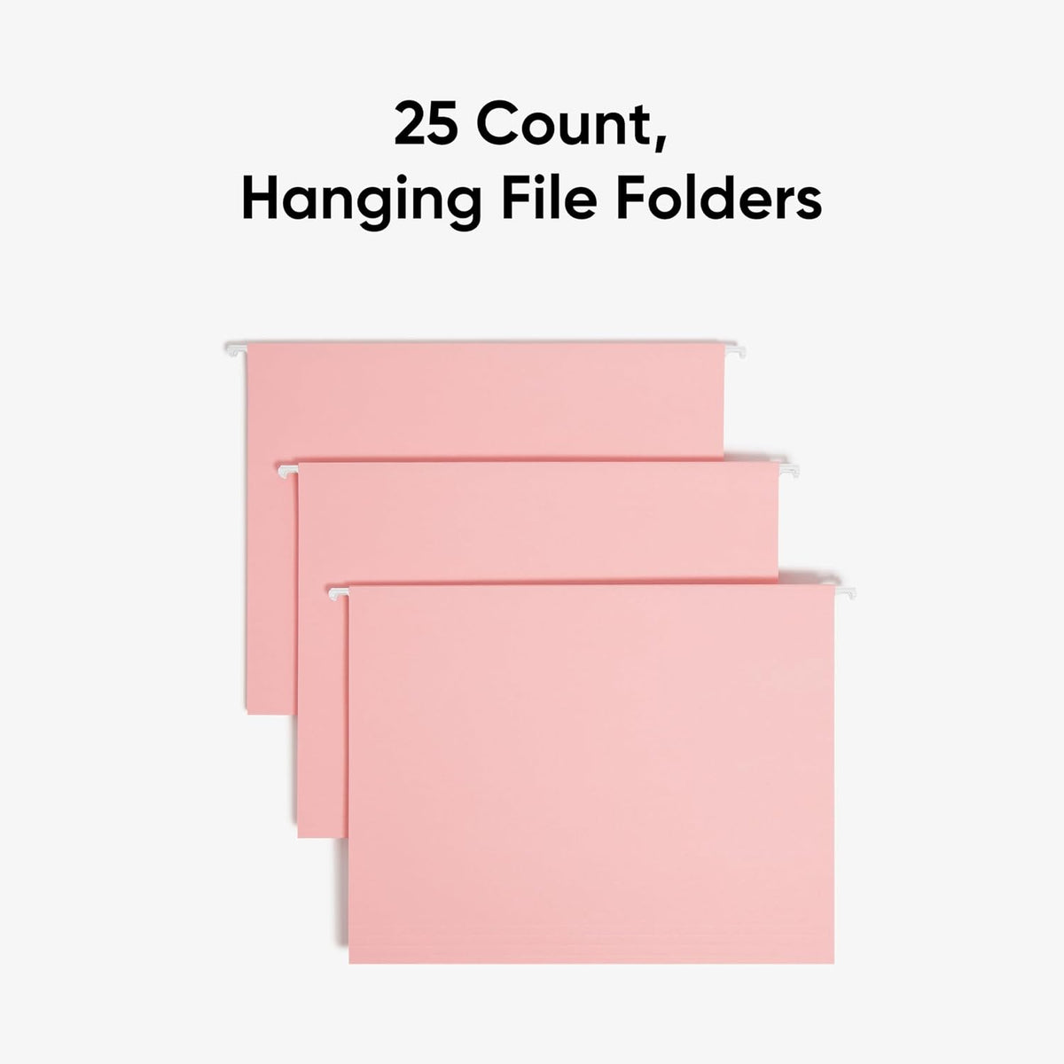 Hanging File Folders with Tabs, Letter Size, Pink, 25 Count
