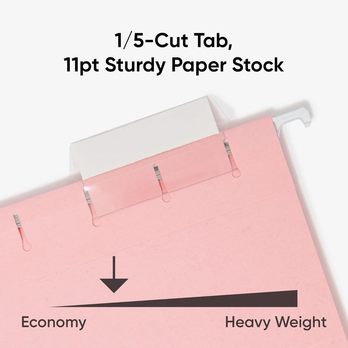 Hanging File Folders with Tabs, Letter Size, Pink, 25 Count