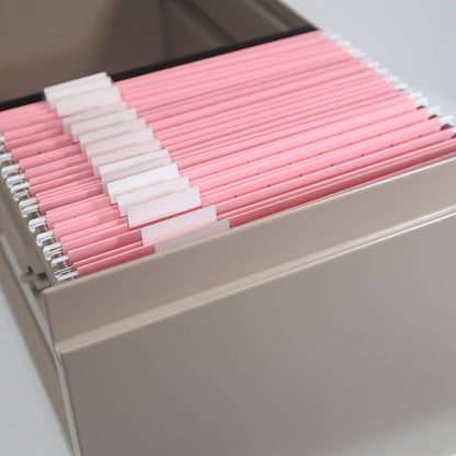 Hanging File Folders with Tabs, Letter Size, Pink, 25 Count