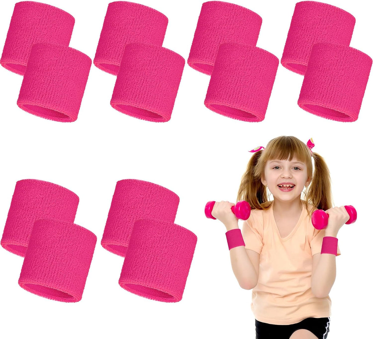 12 Pcs Sweatbands Wrist Bands