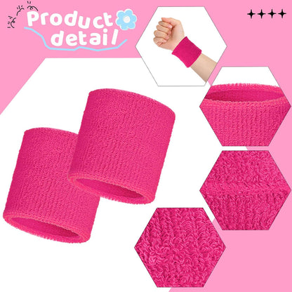 12 Pcs Sweatbands Wrist Bands