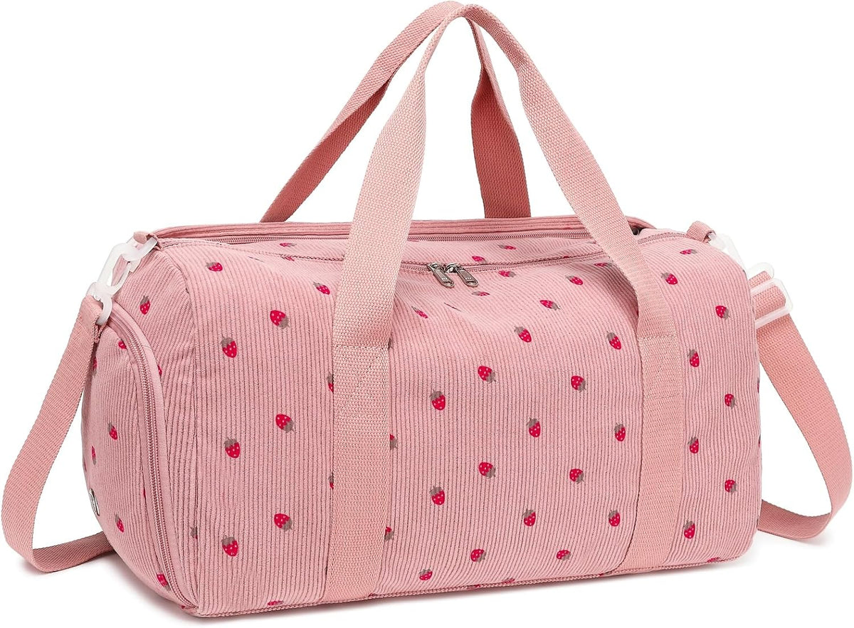 Duffle Bag Girls Kids Cute Gym Bag with Shoes Compartment & Wet Separation Waterproof Sports Overnight Travel Bag