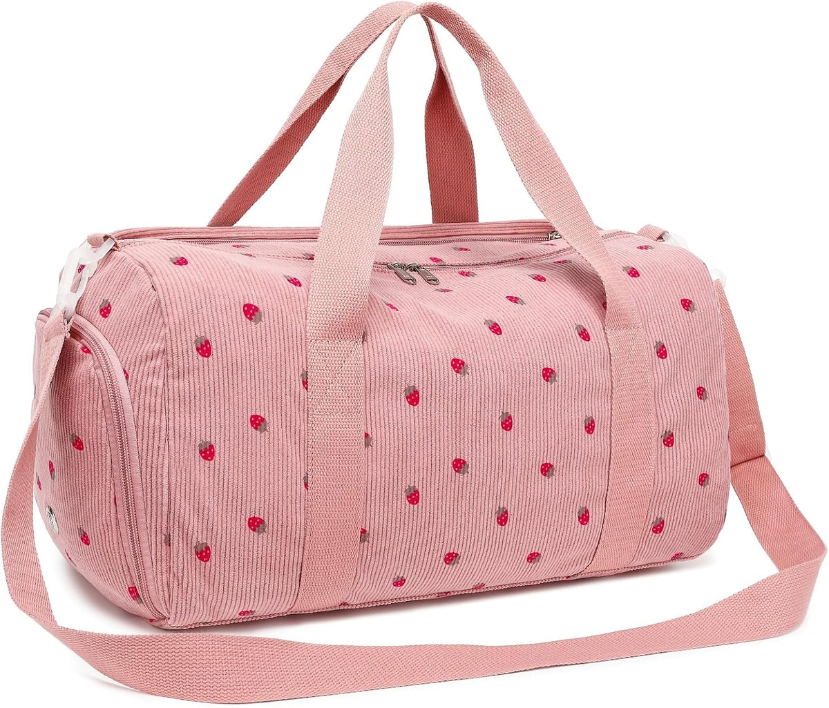 Duffle Bag Girls Kids Cute Gym Bag with Shoes Compartment & Wet Separation Waterproof Sports Overnight Travel Bag